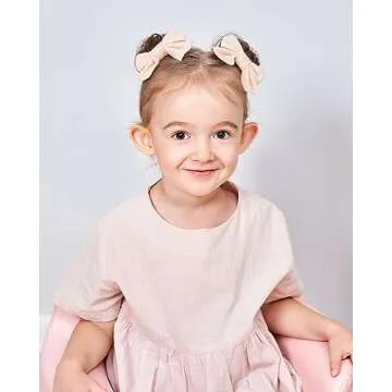 Jollybows 40PCS 2.8" Baby Girls Hair Bows Alligator Clips Woolen Hair Barrettes Hair Accessories for Little Girls Toddlers Teens Kids (1- Light Multi-colored)