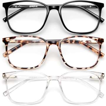 Gaoye Blue Light Blocking Glasses for Optimal Eye Protection - 3 Pack