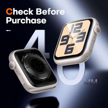 LϟK 6 Pack Apple Watch Series 9/8/7 41mm Screen Protector & Apple Watch 40mm Series 6/5 Screen [Upg...