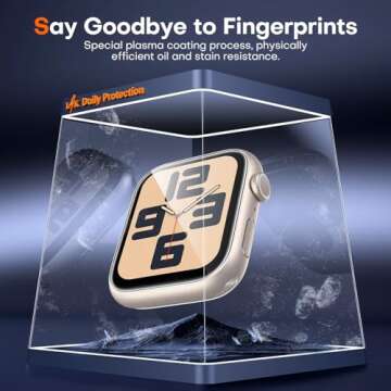 LϟK 6 Pack Apple Watch Series 9/8/7 41mm Screen Protector & Apple Watch 40mm Series 6/5 Screen [Upgrade Soft Film] Self-Healing Flexible TPU Film Ultra-thin Screen Protector for Apple Watch 41mm, 40mm