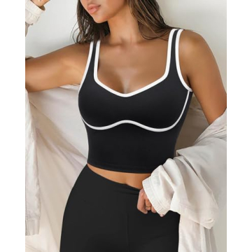 SUUKSESS Sweetheart Neckline Sports Bra Stylish Workout Top