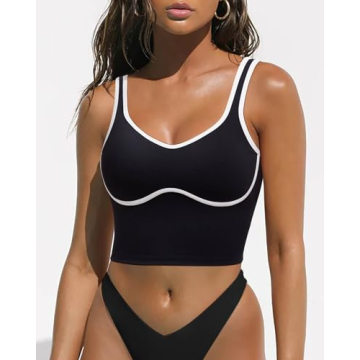 SUUKSESS Sweetheart Neckline Sports Bra Stylish Workout Top