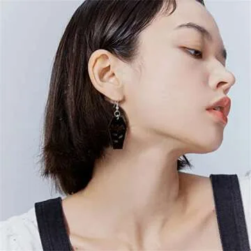 KVANU Unique Handmade Black Bat Earrings for Women