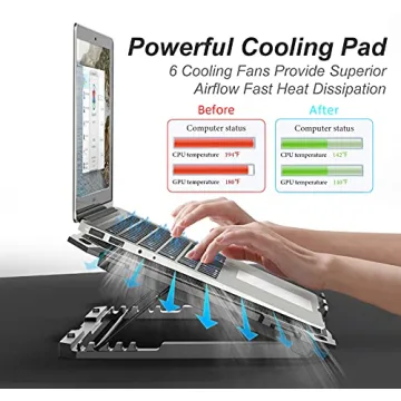 ICE COOREL Laptop Cooling Pad 6 Fans Adjustable Height