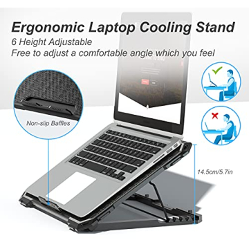 ICE COOREL Laptop Cooling Pad 6 Fans Adjustable Height