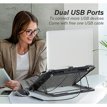 ICE COOREL Laptop Cooling Pad 6 Fans Adjustable Height