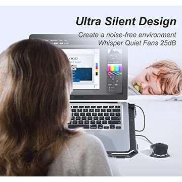 ICE COOREL Laptop Cooling Pad 6 Fans Adjustable Height