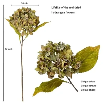 TOPIA Silk Dried Hydrangea Flowers for Elegant Decor