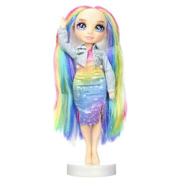 Rainbow High Amaya, Rainbow with Slime Kit & Pet, 11" Shimmer Posable Fashion Doll with DIY Sparkle Slime, Magical Yeti Pet, Fun Play Accessories, Great Toy Gift for Girls Kids Ages 4-12 Years