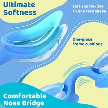 Vvinca Kids Swim Goggles with Bungee Strap & Anti-Fog Features