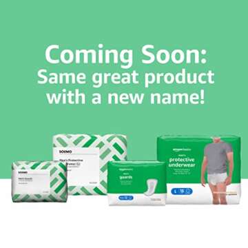 Amazon Brand - Solimo Incontinence Underwear for Men, Maximum Absorbency, Large, 54 Count (3 Packs o...