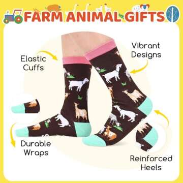 sockfun Funny Goat Lovers Gifts For Animal Lovers, Goat Stuff Goat Socks Women Teen Girls Sheep Sock...