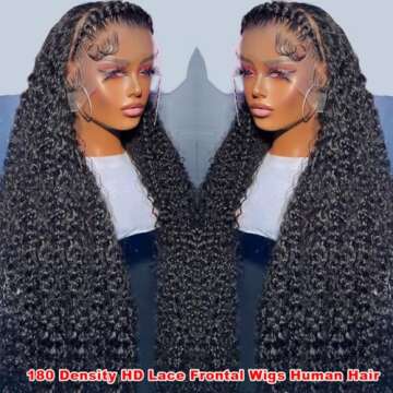 HINOEI 13x6 Water Wave Lace Front Wig - 100% Human Hair
