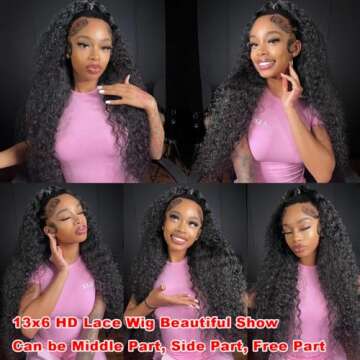 HINOEI 13x6 Water Wave Lace Front Wig - 100% Human Hair