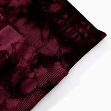 OMKAGI Women Scrunch Butt Lifting Leggings Seamless High Waisted Workout Yoga Pants(M,88-Burgundy Tie Dye)