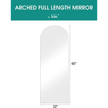 TinyTimes Arched 65''x22'' Full Length Mirror - White