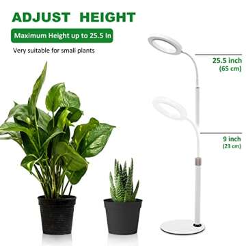 RLAXBEE Full Spectrum Grow Light with Adjustable Stand