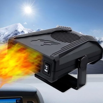 360° Rotatable Car Heater with 12V Cigarette Lighter Plug, Defrost Heat and Cool Windshield Fan Fit...