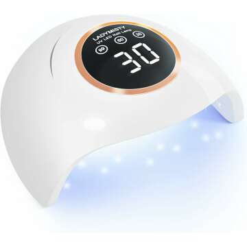 72W UV LED Nail Lamp with 18 Beads & LCD Display - Professional Use
