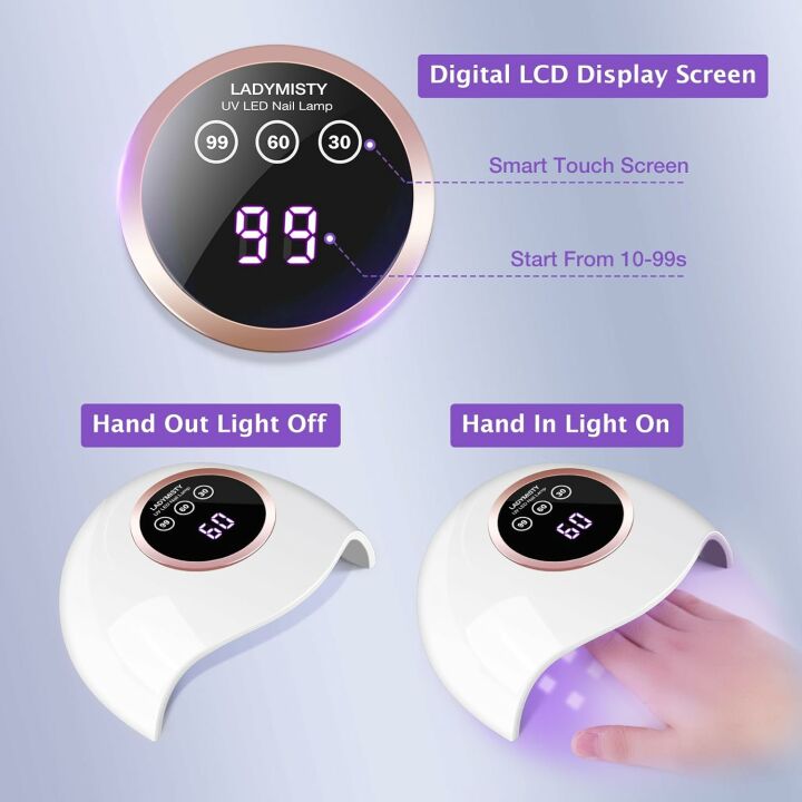 72W UV LED Nail Lamp with Auto Sensor & Timer