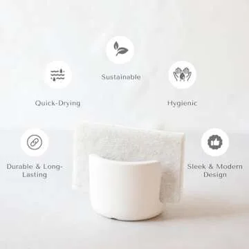 Selegna Diatomite Quick Dry Kitchen Sink Organizer (Brown, Small, 0.42 lbs) - Absorbent Drying Rack for Dish Sponge