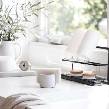 Selegna Diatomite Quick Dry Kitchen Sink Organizer (Brown, Small, 0.42 lbs) - Absorbent Drying Rack for Dish Sponge