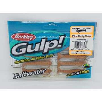 Gulp! Foating Shrimp Saltwater Fishing Bait, 2-Inch, Pumpkinseed