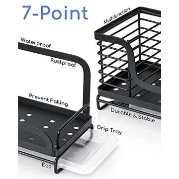 Rustproof ODesign Kitchen Sink Organizer with Drip Tray