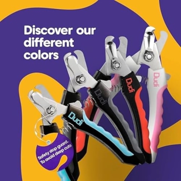 Dudi Dog Nail Clippers - Sharp Blades, Safety Guard for Pets