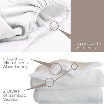 Nora's Nursery Cloth Diapers 7 Pack with Inserts