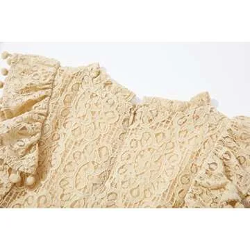 Niyage Toddler Girls Elegant Lace Pom Pom Flutter Sleeve Party Princess Dress