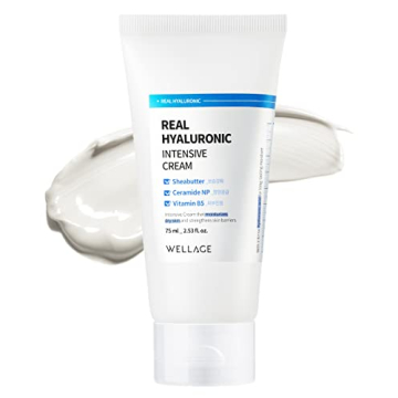 wellage Real Hyaluronic Intensive Cream 75ml (2.5 Fl.Oz), Intensive Moisturizing Cream with Hyaluron...