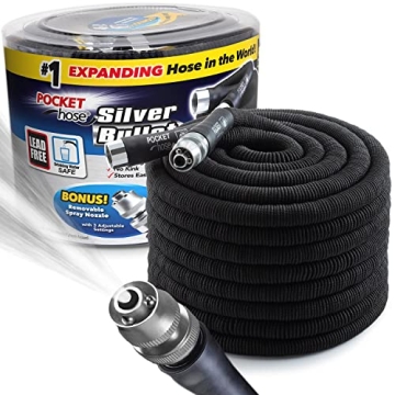 Pocket Hose Silver Bullet 100 ft - Expandable, Lightweight Garden Hose