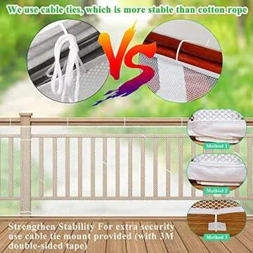 Child Safety Net for Stairway and Balcony Protection