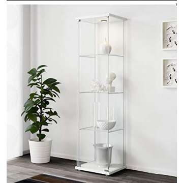 Ikea Detolf Glass Curio Display Cabinet White
