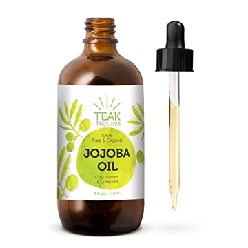 Teak Naturals Cold Pressed Organic Jojoba Oil 4 Ounces