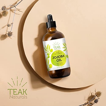 Teak Naturals Cold Pressed Organic Jojoba Oil 4 Ounces