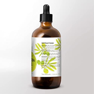 Teak Naturals Cold Pressed Organic Jojoba Oil 4 Ounces