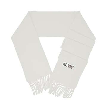 Glory Max Unisex Plain Solid Color Winter Scarf Cashmere Feel Soft Classic 72"x12" (White)