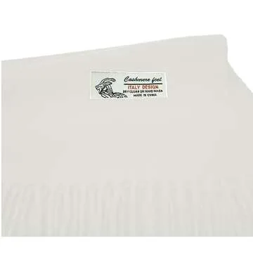 Glory Max Unisex Plain Solid Color Winter Scarf Cashmere Feel Soft Classic 72"x12" (White)