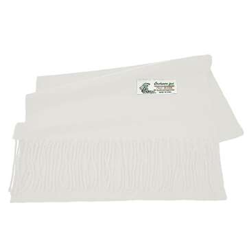 Glory Max Unisex Plain Solid Color Winter Scarf Cashmere Feel Soft Classic 72"x12" (White)
