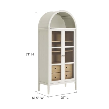 Stylish Modway Nolan Arched Storage Cabinet in White Oak
