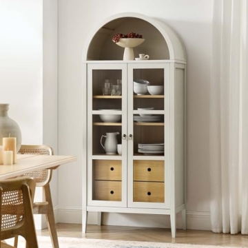 Stylish Modway Nolan Arched Storage Cabinet in White Oak