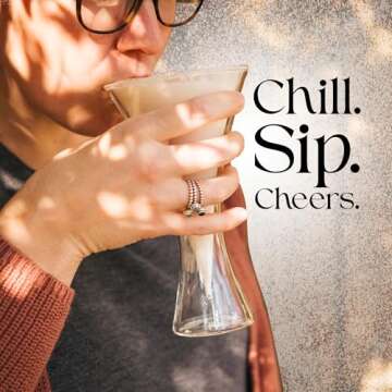 Dragon Glassware Cocktail Glasses - 8 oz Clear Double Wall Insulated Martini Glasses Set of 2 - Keeps Drinks Cold Longer - Unique and Futuristic Cocktail Drinkware Set