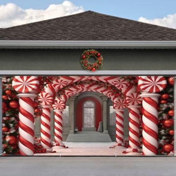 Enchanting HunnmingRe Christmas Garage Door Cover - Large 6x13ft Setup for Festive Celebrations