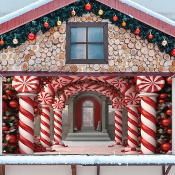 HunnmingRe 6x13ft Christmas Garage Door Cover for Holiday Decor