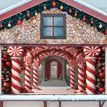 HunnmingRe 6x13ft Christmas Garage Door Cover for Holiday Decor