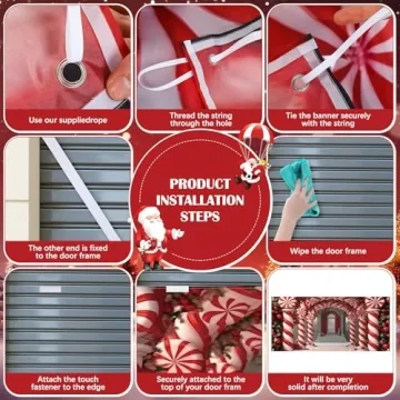 HunnmingRe 6x13ft Christmas Garage Door Cover for Holiday Decor