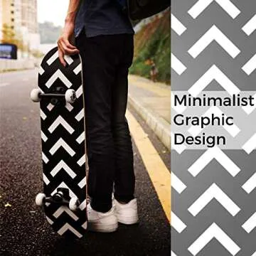 WhiteFang Skateboards for Beginners, Complete Skateboard 31 x 7.88, 7 Layer Canadian Maple Double Kick Concave Standard and Tricks Skateboards for Kids and Beginners (Arrow)