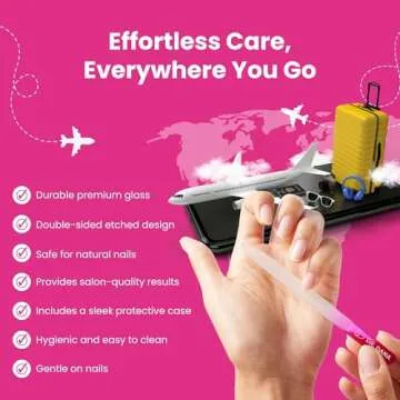 Dr. Dana Glass Nail File with Case - Premium Double-Sided Etched Crystal Nail File for Natural Nails, Protective Travel Case Included – Ideal Self Care Gift, Professional Quality by Dr. Dana